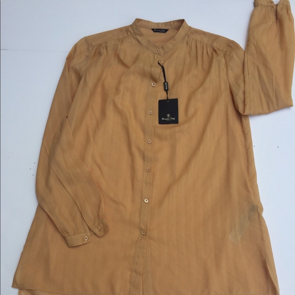 Massimo Dutti lightweight Gold Tunic Shirt Top
